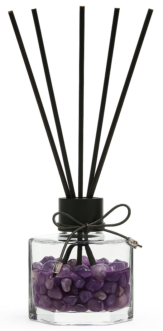 LUST Pheromone Oil Reed Diffuser with Amethyst Stones - Aromatherapy Scent for Home and Office - Our Famous LUST Scent + Amethyst Stones & Pheromones! (4oz)